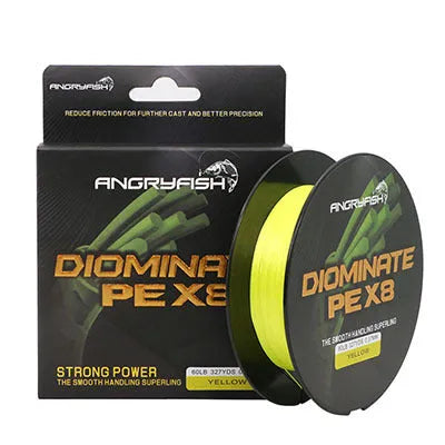 Anti-Bite Strong Horse 300m PE braided fishing line spool in black, blue, green, purple or yellow