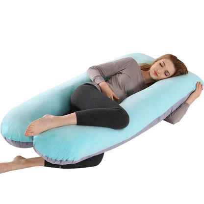 U-shape pregnancy pillow with removable pure cotton cover for support and comfort