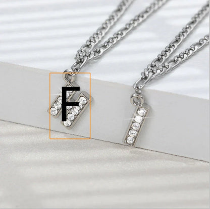 Customizable stainless steel anklet with zircon letters, available in various letter and silver letter options