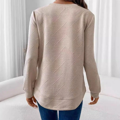 Women's Casual Long Sleeve Crew Neck Shirt in various colors