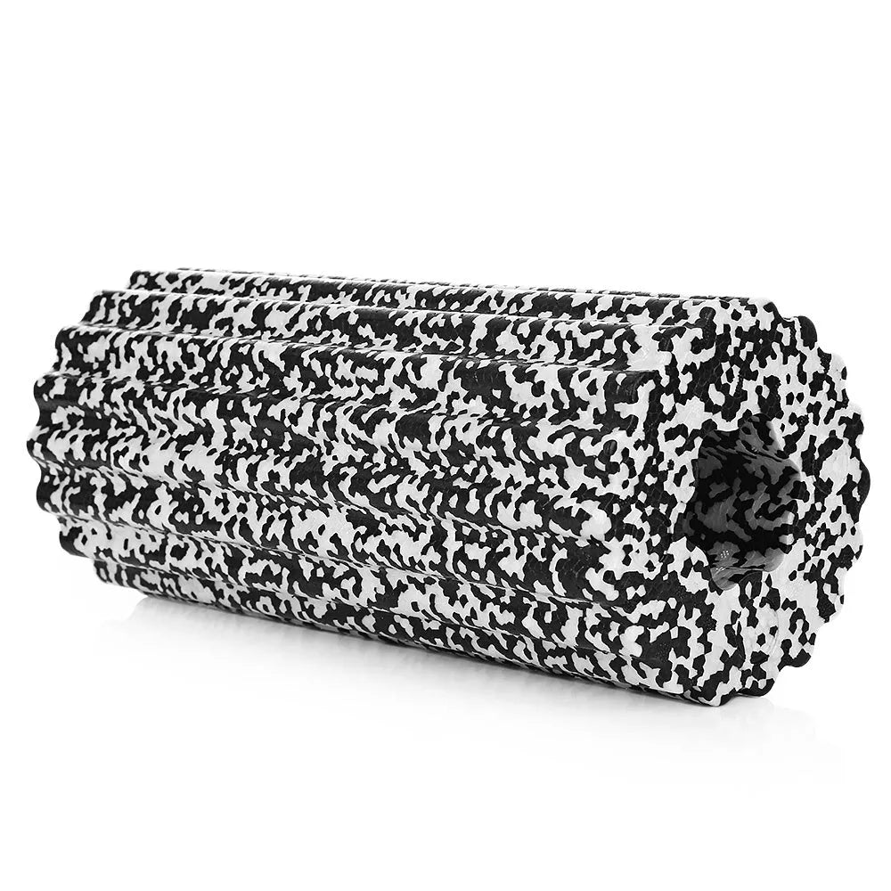 MILY SPORT 32x14 cm high density EPP foam roller in black with quincuncial surface on floor