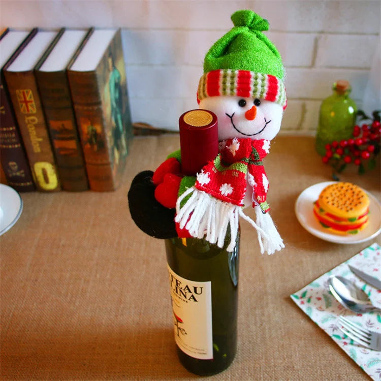 Festive Christmas wine bottle socks in vibrant holiday designs