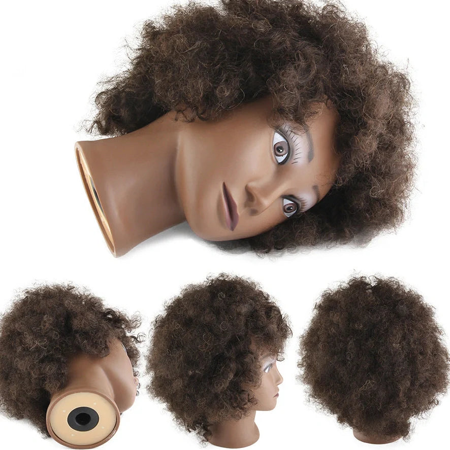Black human hair wig with natural hairline and short fluffy hairstyle