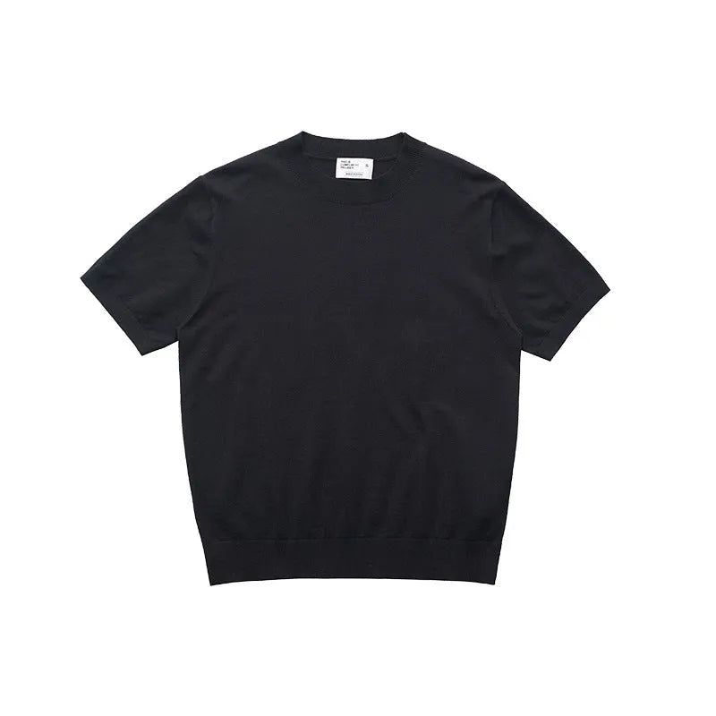 Fanio velvet short-sleeved T-shirt in solid colours Black, Gray, and OFF White