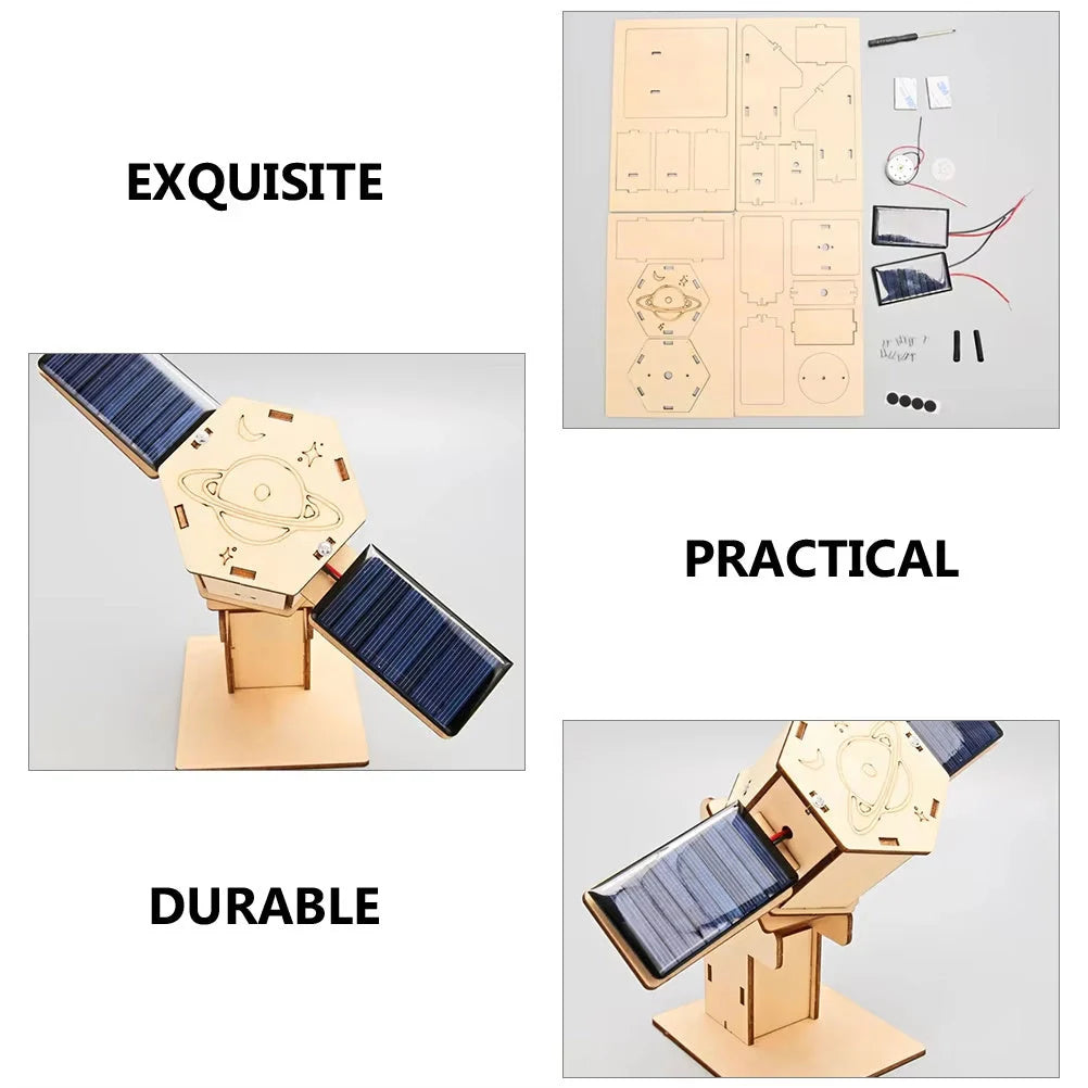 Solar-Powered DIY Space Satellite STEM Kit for kids, educational science toy