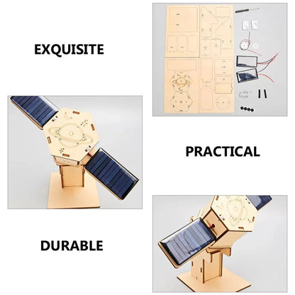 Solar-Powered DIY Space Satellite STEM Kit for kids, educational science toy
