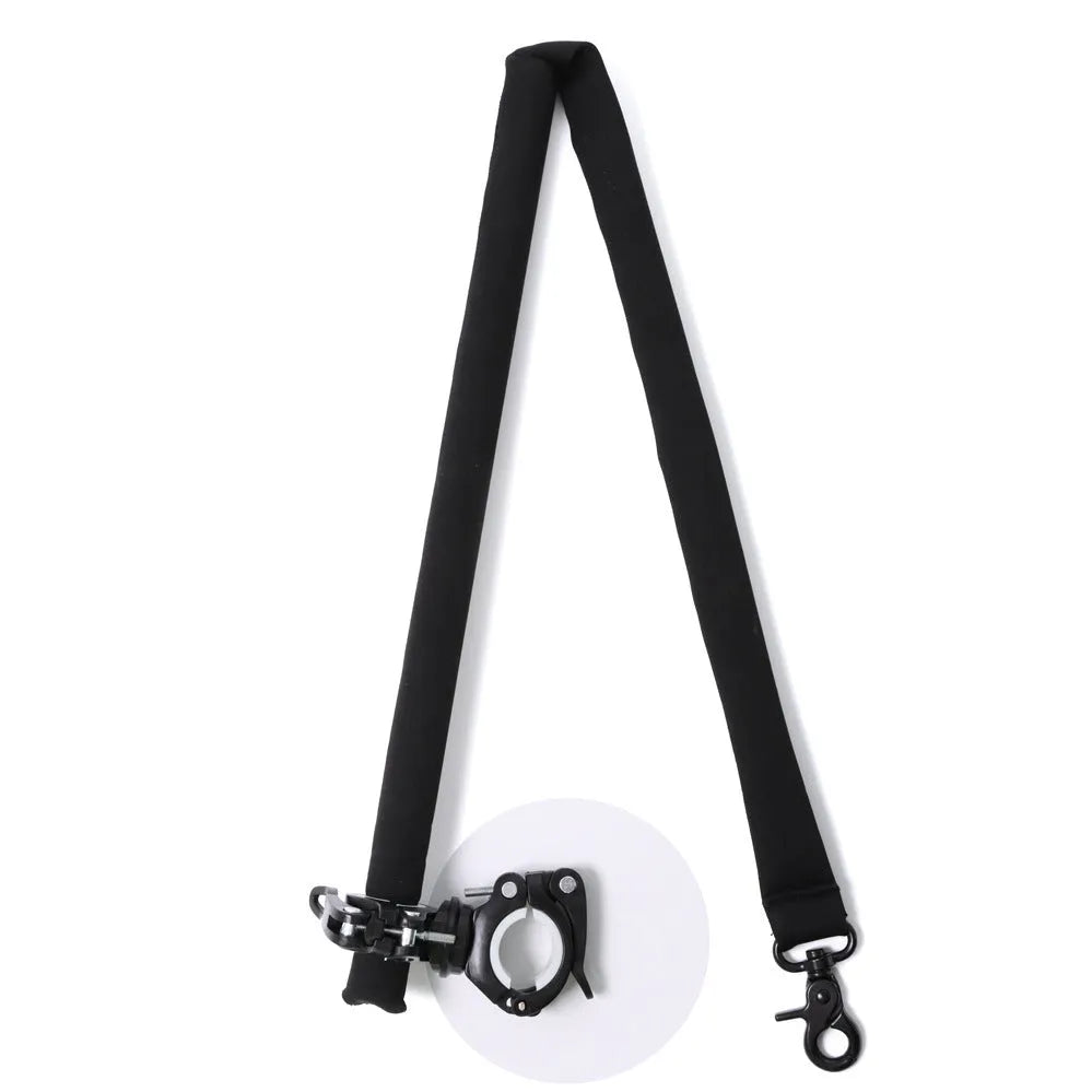 Black bicycle dog walker with detachable traction chain and dual disc brakes on 24x15 hard frame