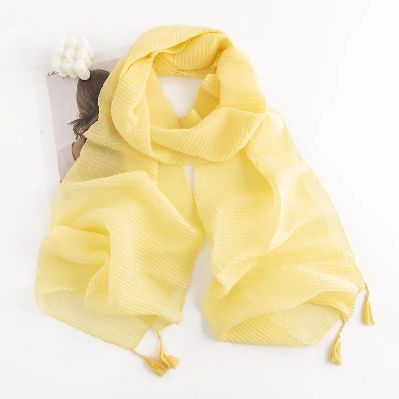 Herringbone pattern artificial cashmere scarf in various colours with tassel fringe