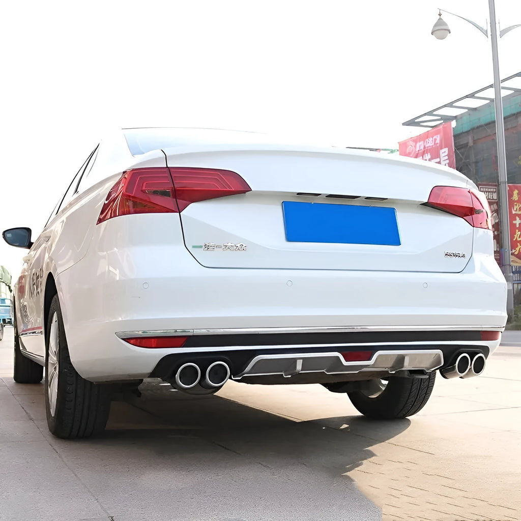 PP plastic automotive rear bumper spoiler in black or silver black finish