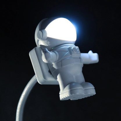 USB Astronaut LED Night Light with adjustable tube in white