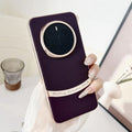 Electroplated cross pattern leather anti drop phone case for Glory Magic7 in black finish