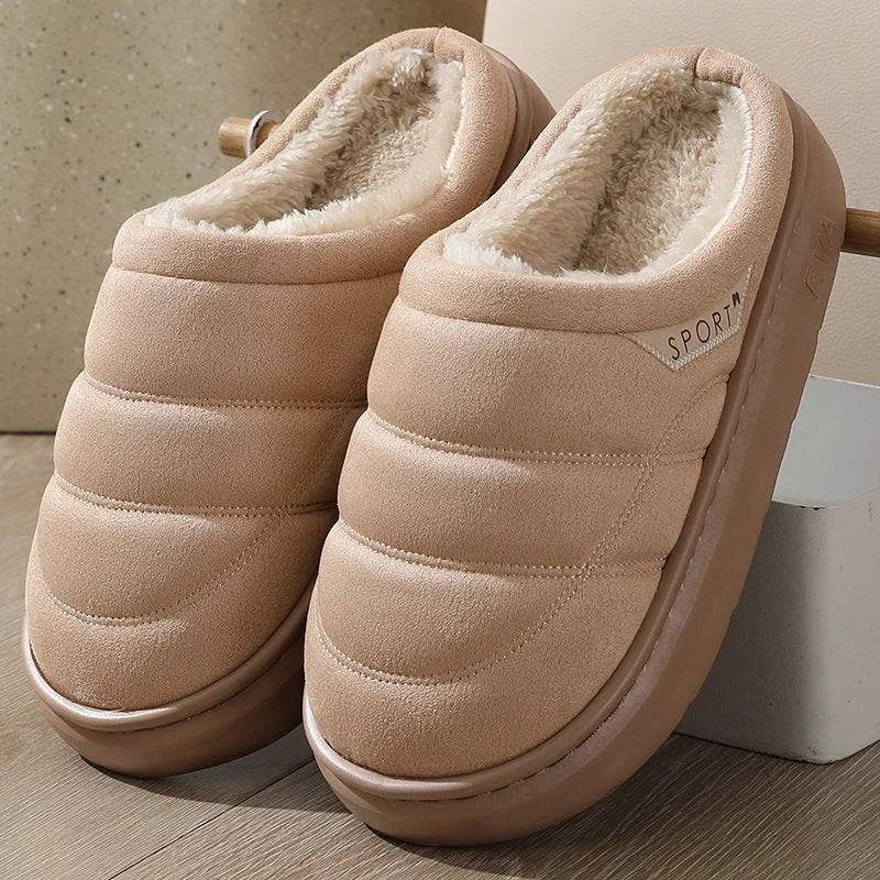 Cozy plush winter slippers in a variety of colors, featuring suede uppers and plush lining for exceptional indoor comfort and warmth.
