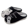 Cute cat slippers for women and men, pink lucky cat design with plush upper and non-slip sole