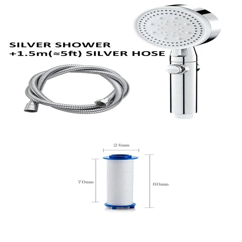 Premium 5-Speed Shower Head with Powerful Water Flow and Customizable Settings