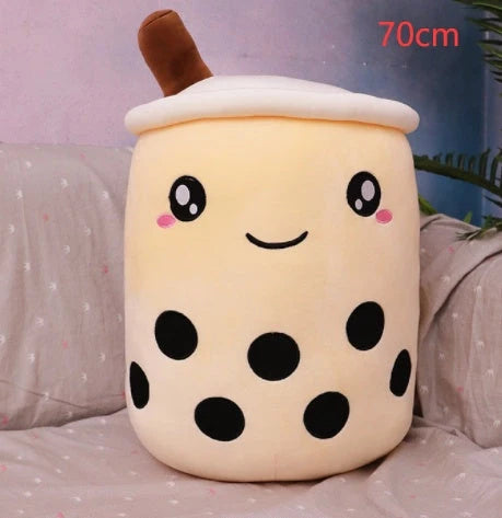 Strawberry Milk Tea Plush Boba Cup Toy in various colours and sizes