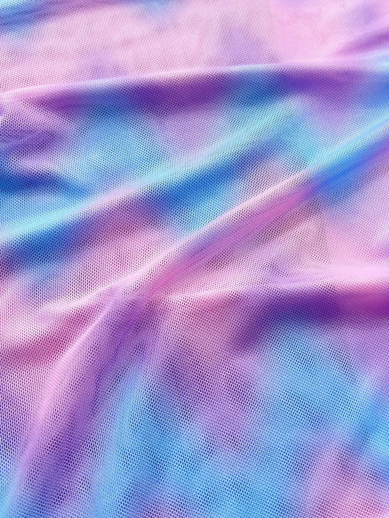 Women's split tie-dye swimsuit bikini set with skirt, bra and panties in picture colour