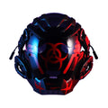 Black full-face cyberpunk prop mask helmet for cosplay and parties.