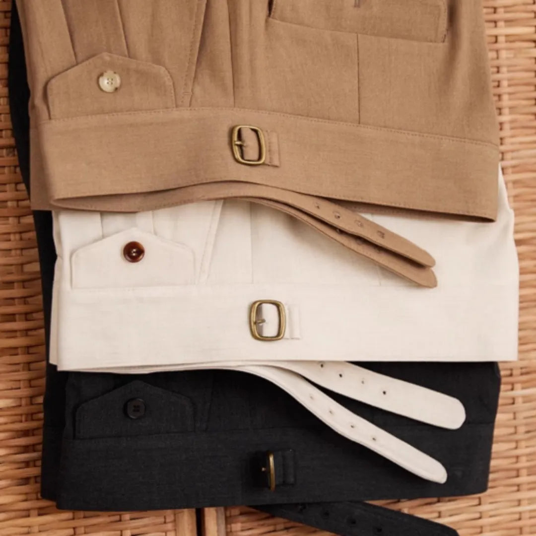 Men's slim fit business casual trousers in polyester fabric available in three colours
