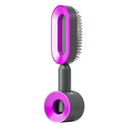3D Air Cushion Hair Brush in elegant white, showcasing wide comb teeth and ergonomic handle