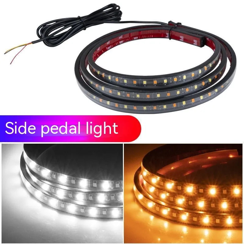 Yellow and white pedal streamer side steering light lamp for vehicles with 150cm or 180cm length.