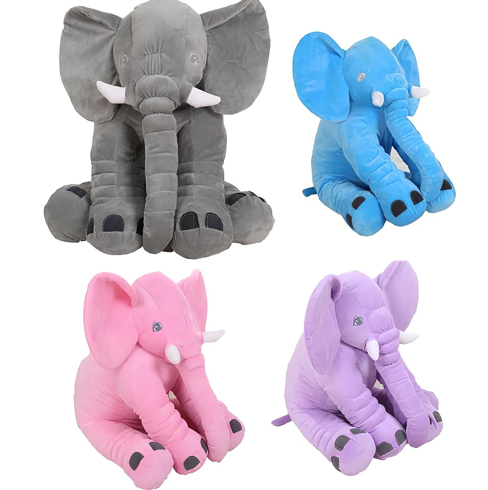 Blue 40cm plush elephant doll with PP cotton filling, short plush fabric, cute animal design for baby comfort