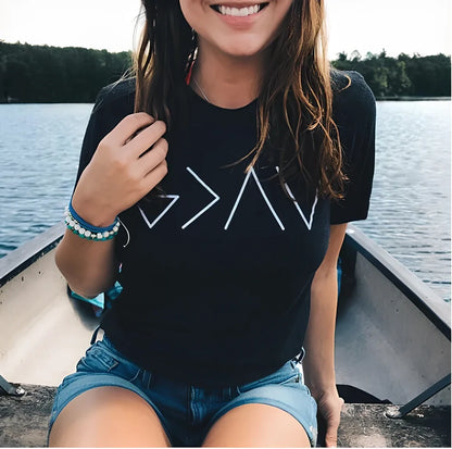 Women's black cotton short sleeve T-shirt in straight cylinder fit, short sleeves 20cm, Asian sizing