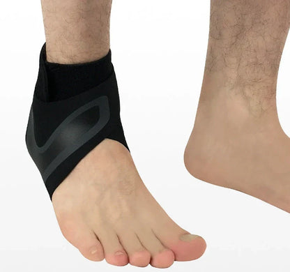 Adjustable ankle support brace for sports and running in black