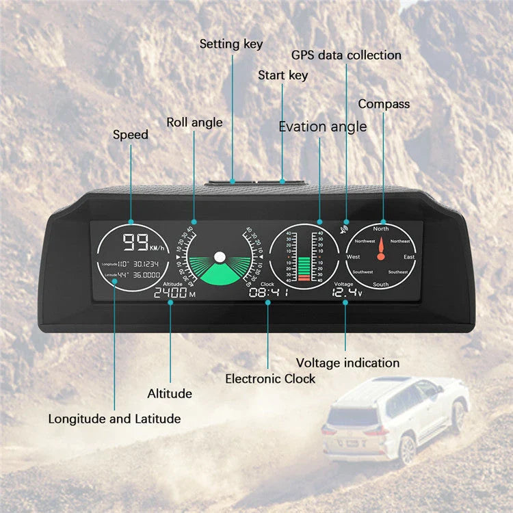 GPS GO 2 Universal Car HUD with carbon fibre body and HD display