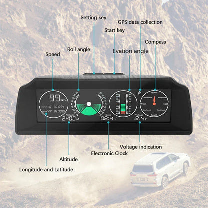 GPS GO 2 Universal Car HUD with carbon fibre body and HD display