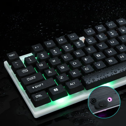 Wired gaming keyboard and mouse combo with USB connectivity and 1000dpi optical resolution
