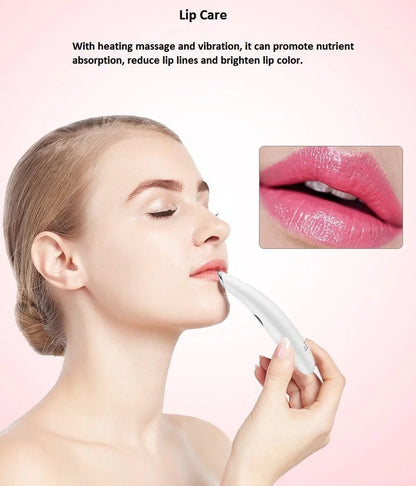 White electronic eye massager with adjustable temperature settings and vibration therapy for eye strain relief