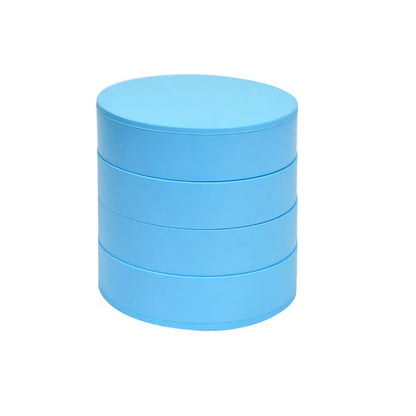 Plastic Jewelry Box Storage Container with 360-degree rotation and four-tiered pallets