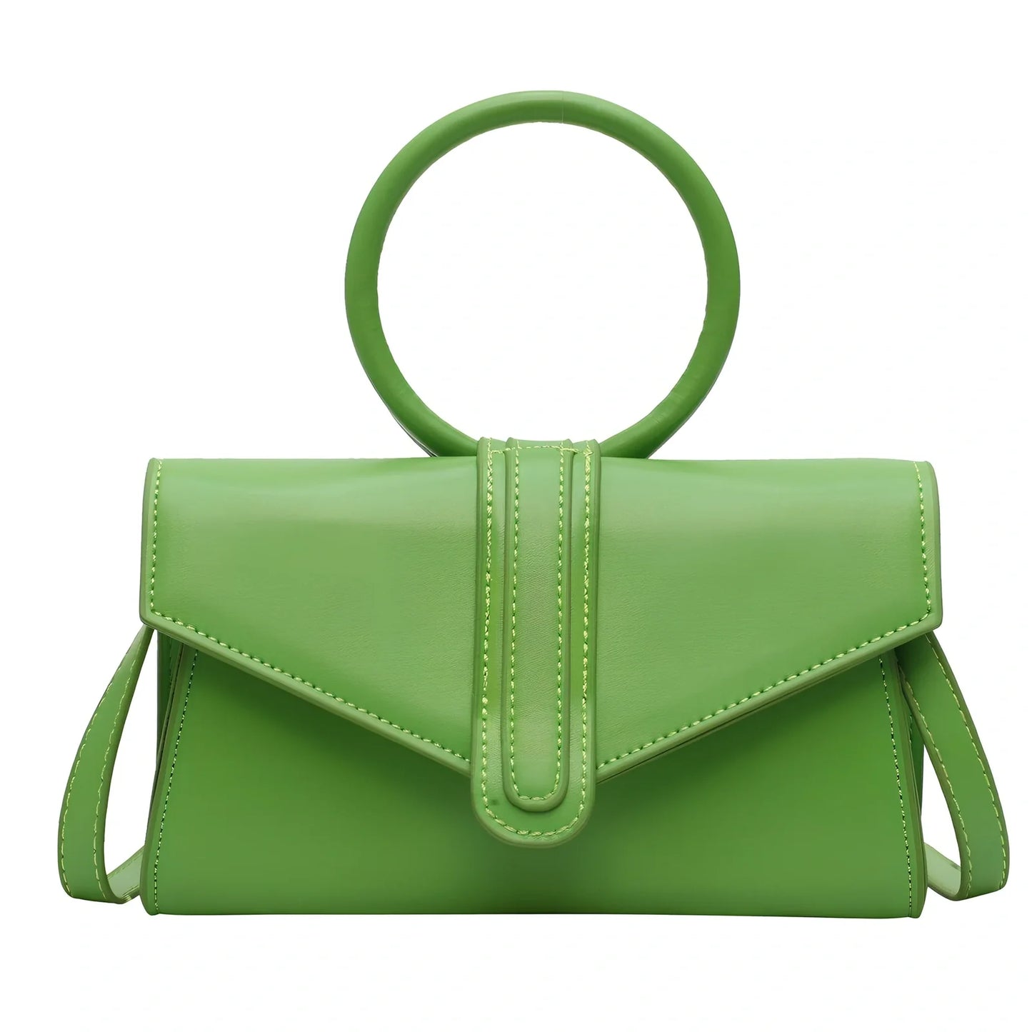 Women's one shoulder diagonal bag in rose red with small pocket, two-layer cowhide, 22x18 cm size