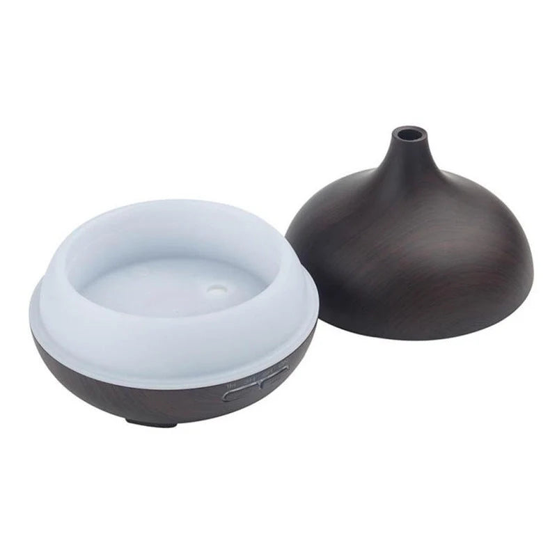 550ml Ultrasonic Humidifier with Aromatherapy Function in Brown, Yellow, and White