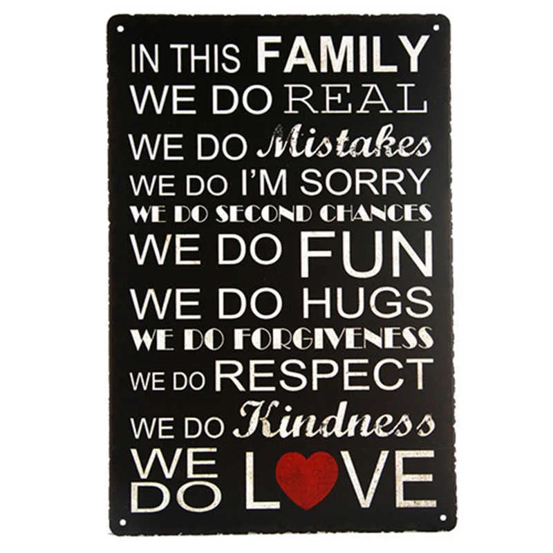 Modern iron metal craft painting with character slogan for home decor