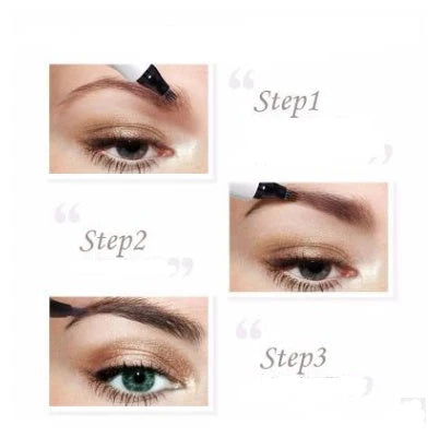 Waterproof Four-Claw Eyebrow Pen for natural, long-lasting brows