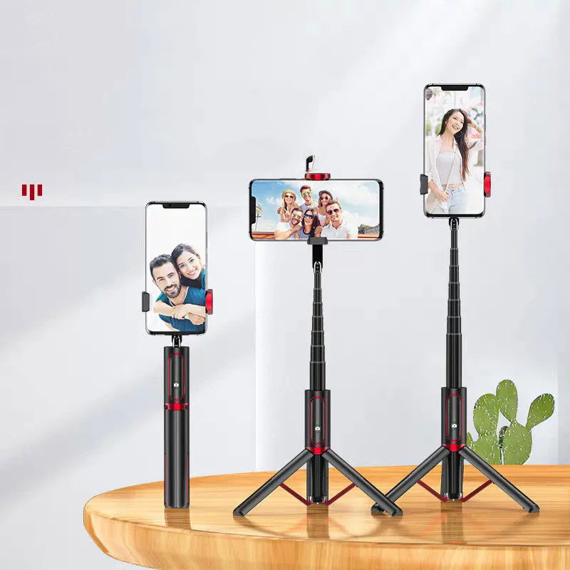Live broadcast stand tripod with Bluetooth remote control aluminium alloy shaft extended to 810mm on a desktop