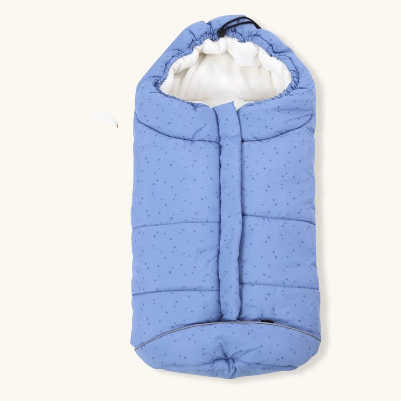 Winter windproof baby sleeping bag in velvet fabric, size 100x100cm