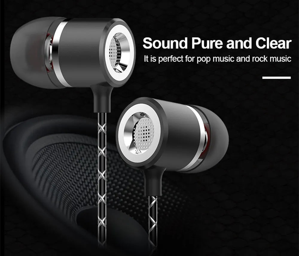 Fanbiya S1 metal in-ear earphones with ear hook design in black, gold, rose gold, or silver.