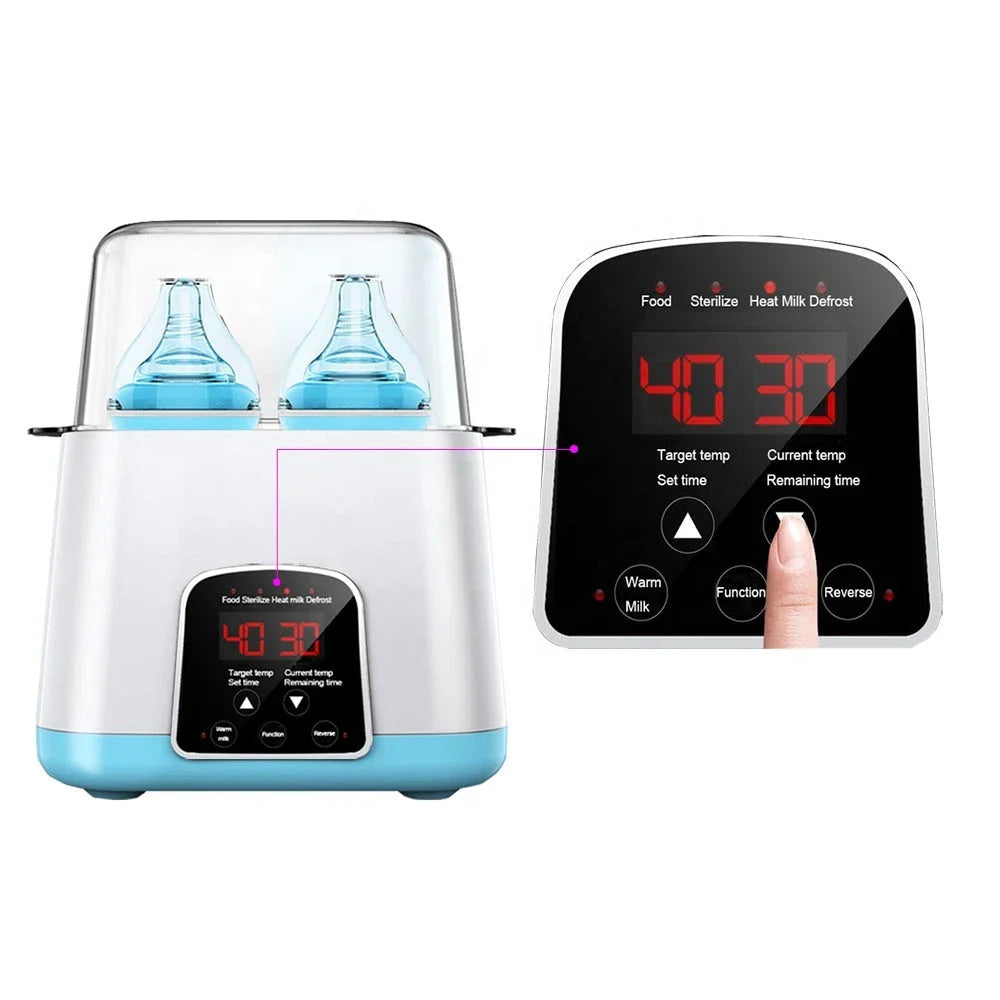 Automatic baby bottle warmer with multi-function heating and sterilizing capabilities