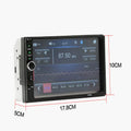 7-inch dual spindle vehicle MP5 player with Bluetooth and reversing function in black front view