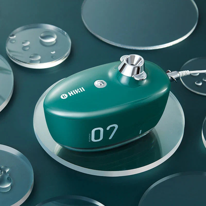 USB Mini Portable Air Purifier and Humidifier with night light in yellow, pink, and green