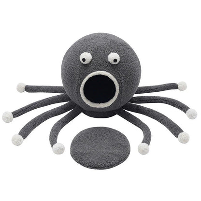 Octopus-shaped plush pet nest for cats, measuring 40x40x42cm, suitable for pets up to 12 kg