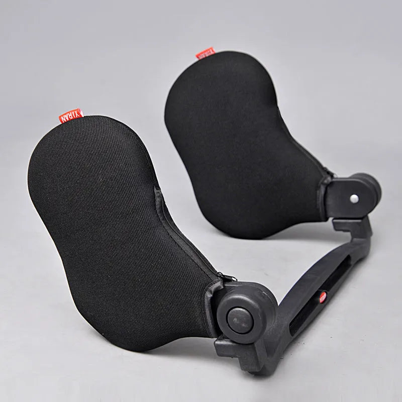 Cotton car head and neck support pillow in beige, black, blue options 20x48x6 cm