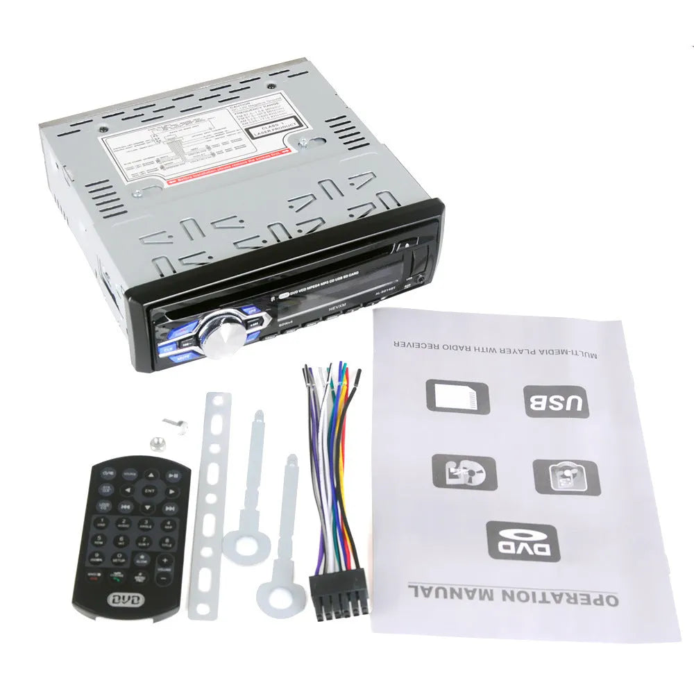 12V car Bluetooth CD player with USB SD AUX and FM radio in black front panel