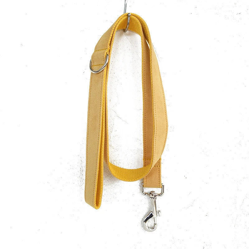 Nala pet dog collar traction rope in vibrant yellow, made from durable polyester
