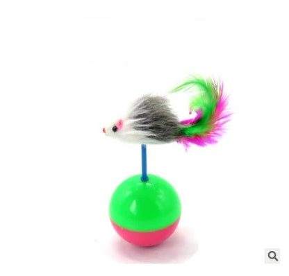 Handmade wooden cat stick toy with hemp feather rope and bell for playful cats