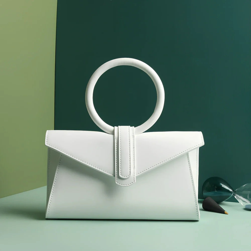 Women's one shoulder diagonal bag in rose red with small pocket, two-layer cowhide, 22x18 cm size