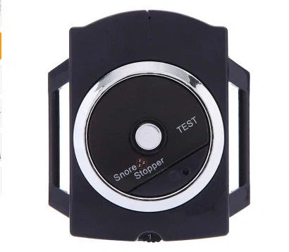 Blue anti-snoring wristband device measuring 55x60x13mm with adjustable 24cm strap for automatic snoring detection