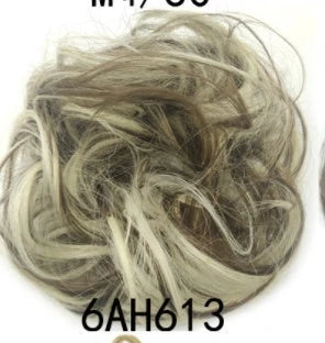 Synthetic wavy curly messy hair bun for women, 12cm diameter, high-temperature wire